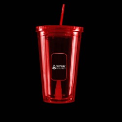 Red Light Up Travel Cup with Dog Tag Insert