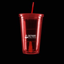 Red Light Up Travel Cup with Square Insert
