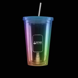 Multi Color Light Up Travel Cup with Dog Tag Insert