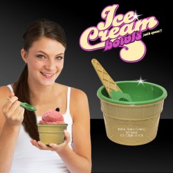 Green Ice Cream Bowl and Spoon Sets