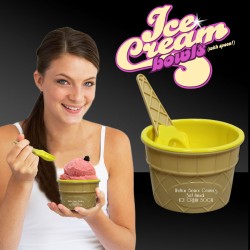 Yellow Ice Cream Bowl and Spoon Sets