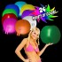 24 Inch Inflatable Beach Ball with 6 Inch Glow Sticks 