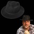 Black Velour Gangster Fedora Hat